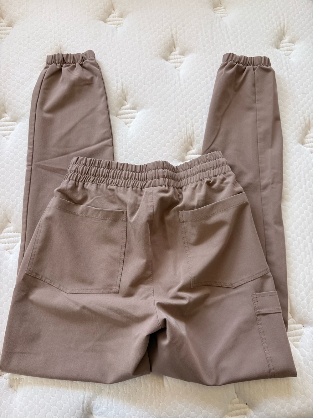Women’s Brown Drawstring Jogger Scrub Pants with Mint Accent - Picture 5 of 10